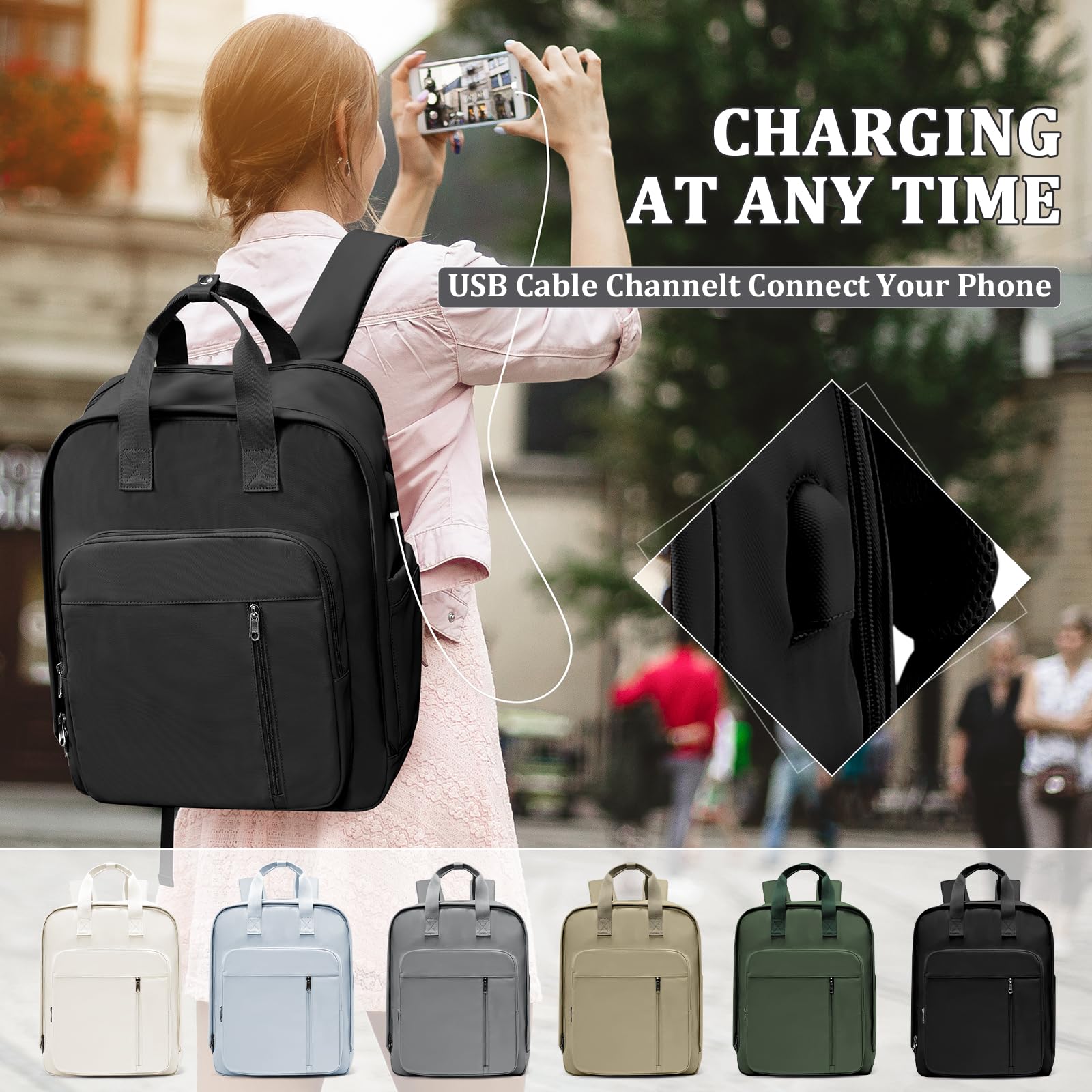 SZLX Borse da Cabina per Easyjet 45x36x20 Zaino da Viaggio Donna Ryanair 40x20x25 Bagaglio a Mano con porta usb zaino da viaggio aereo bagaglio a mano zaino per laptop Casual Daypack