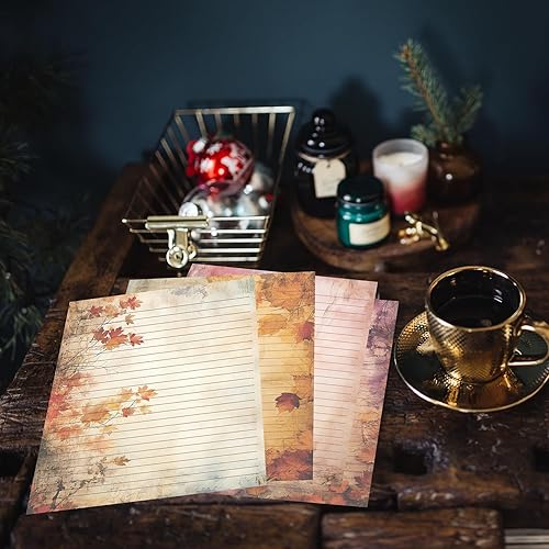 Miniatura 9 de PARTH IMPEX 56 hojas de papel de escritura con forro vintage de 8.5 x 11 pulgadas, papel de impresión de papel rústico de aspecto antiguo con