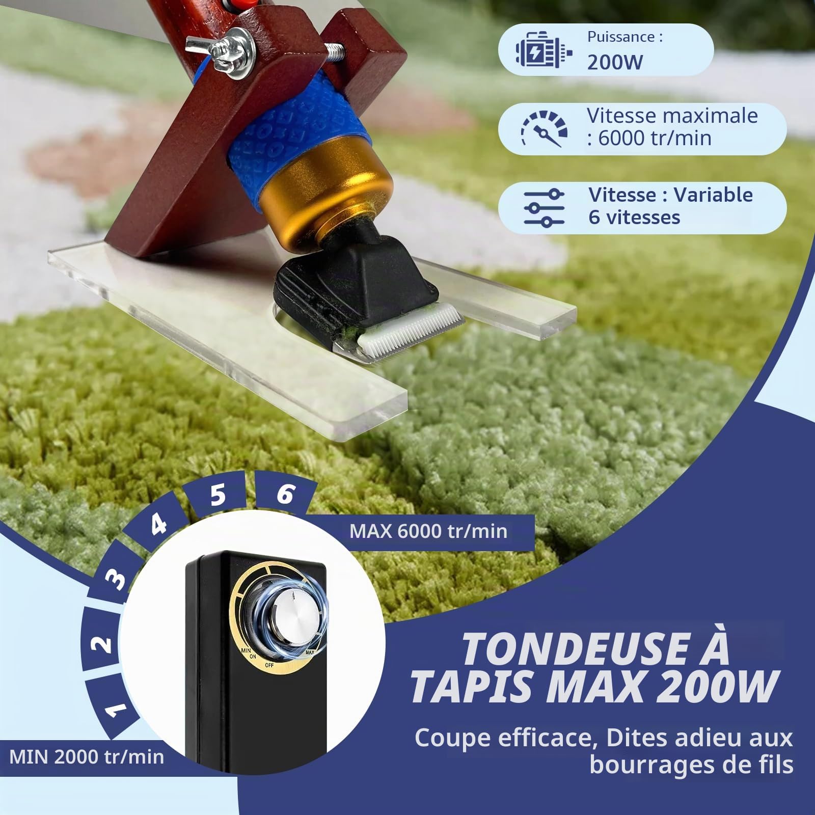 JAOGAUS Pistolet à tufting pour Tapis avec Ensemble de Tondeuse à Tapis