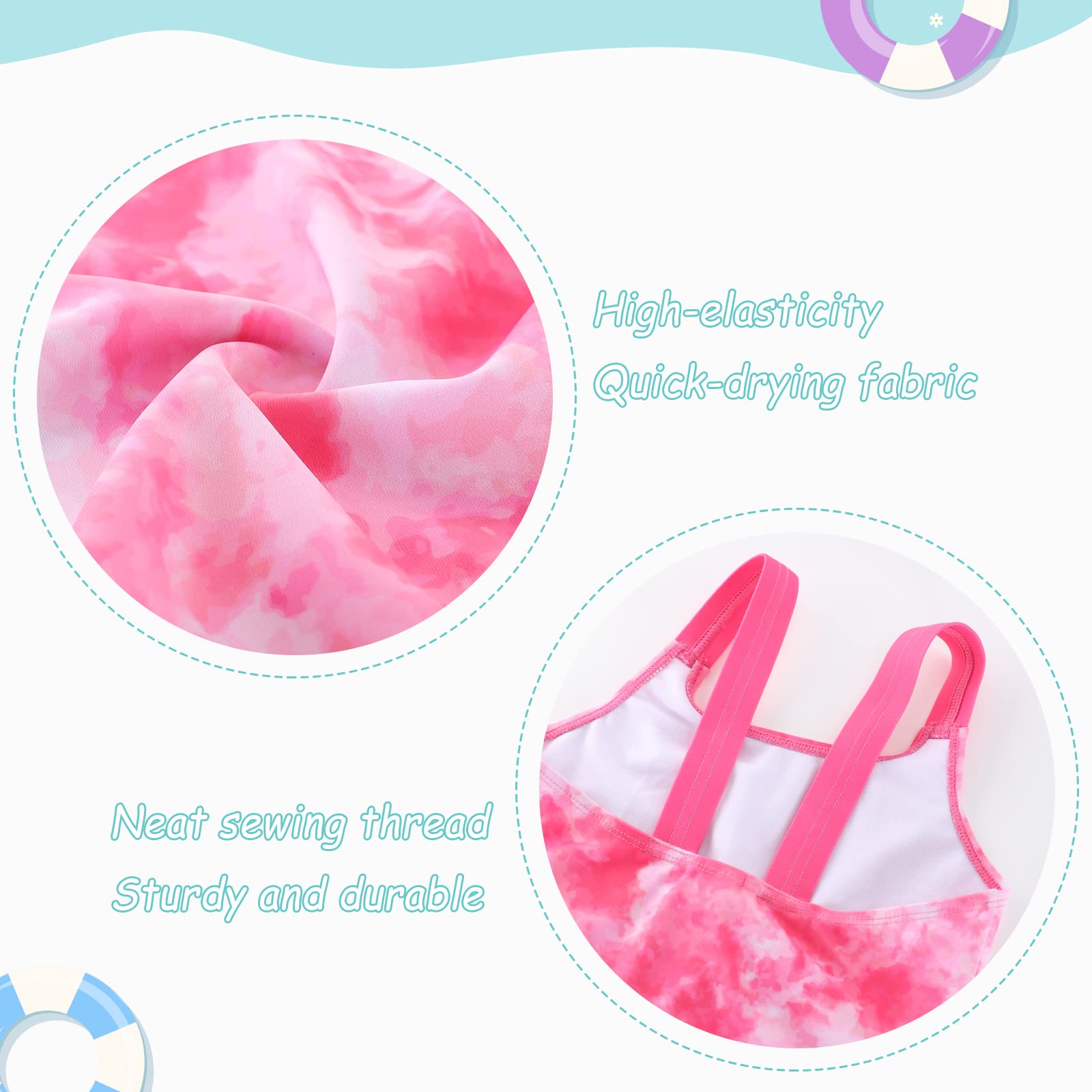 Traje de baño de una pieza para niñas Bañador Natacion Tie Dye, Tie Dye 102p / Chica, 5-6 Años