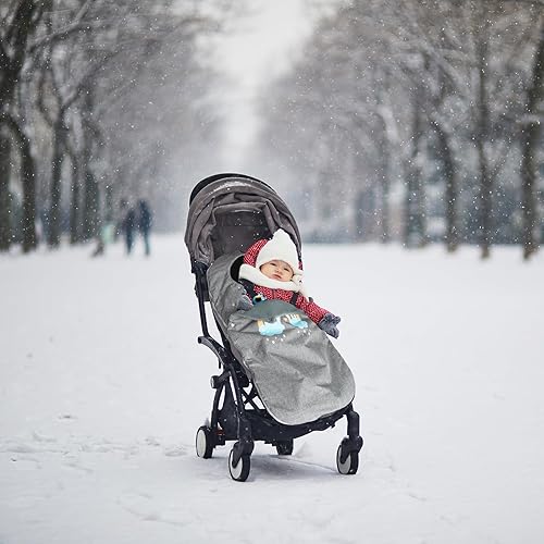 Miniatura 5 de Funda para cochecito de invierno, universal, impermeable, saco de dormir cálido para clima frío (arcoíris)