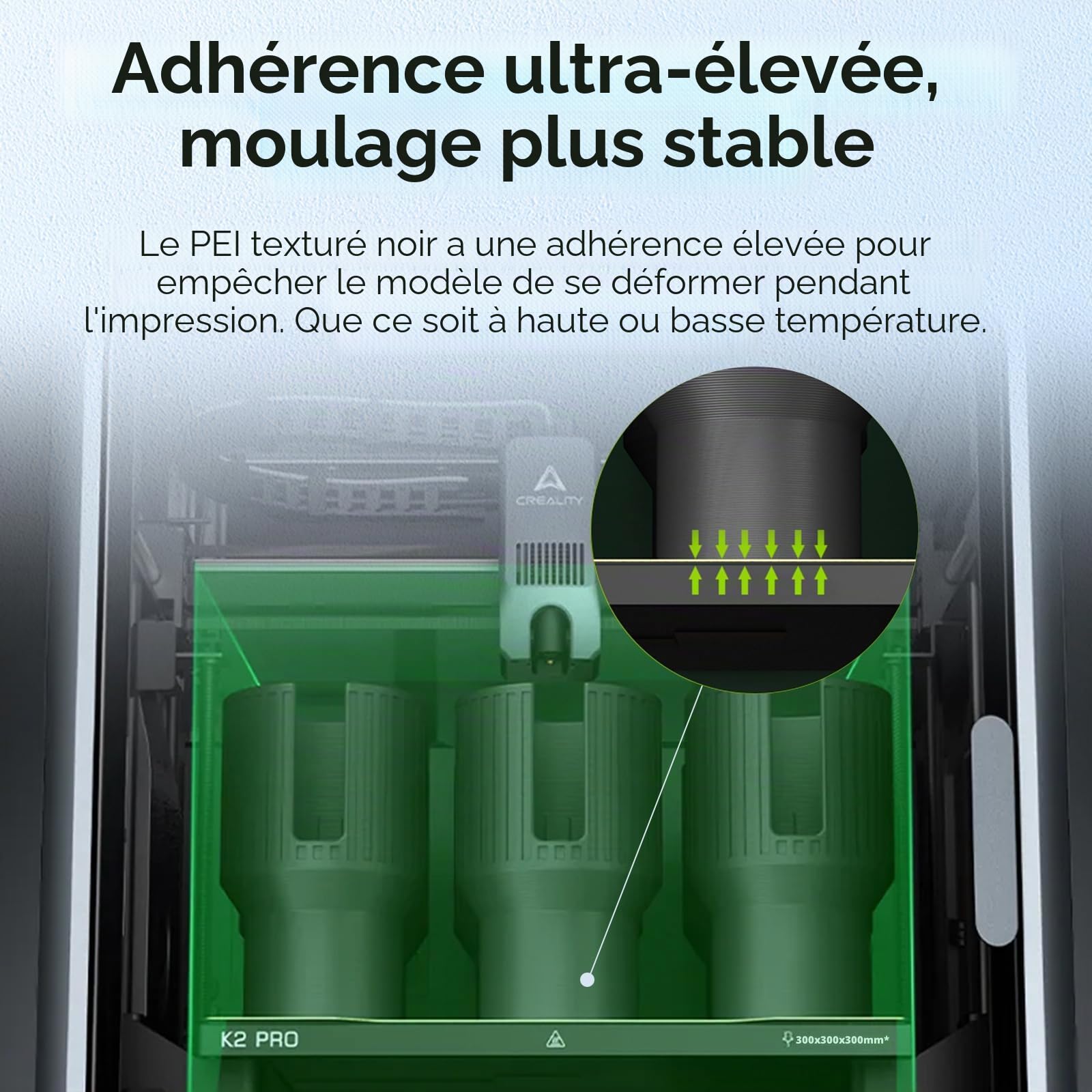 Plateau d'impression Creality K2 Pro, 325 × 310 mm, revêtement PEI K1 Max, plateau magnétique en acier à ressort, plateau texturé givré double face pour Ender 3 V3 Plus