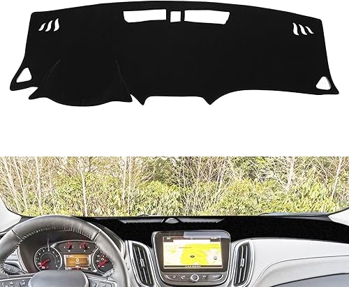 Miniatura 10 de Xotic Tech - Tapete de tablero de consola central precortado antideslizante protector solar deslumbrante protector de salpicadero cubierta negra