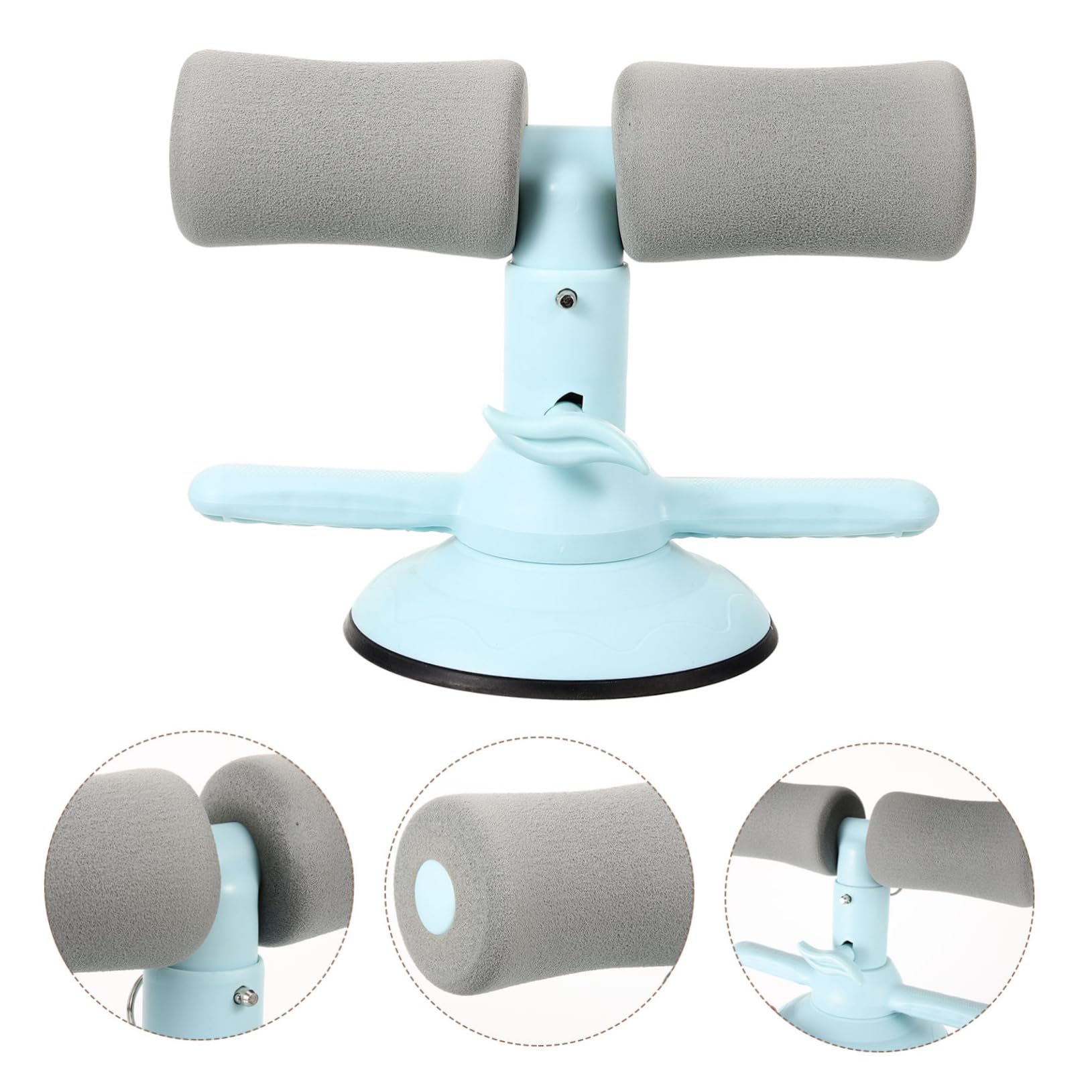 Dispositivo Para Abdominales Ventosa Ergonómico, Barra Práctica Para Sentarse, Accesorio De Ejercicio Portátil Para Casa, Color Azul Maca, Asistencia Para Flexiones y Entrenamiento Abdominal