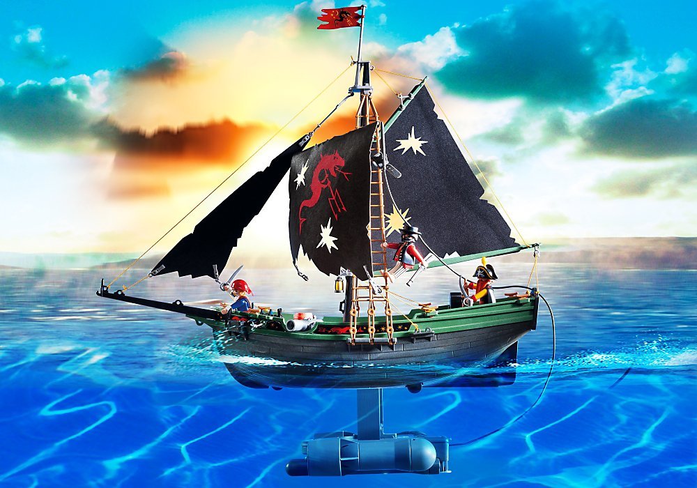 Playmobil - 5238 - Jeu De Construction - Bateau Pirates avec Moteur Submersible