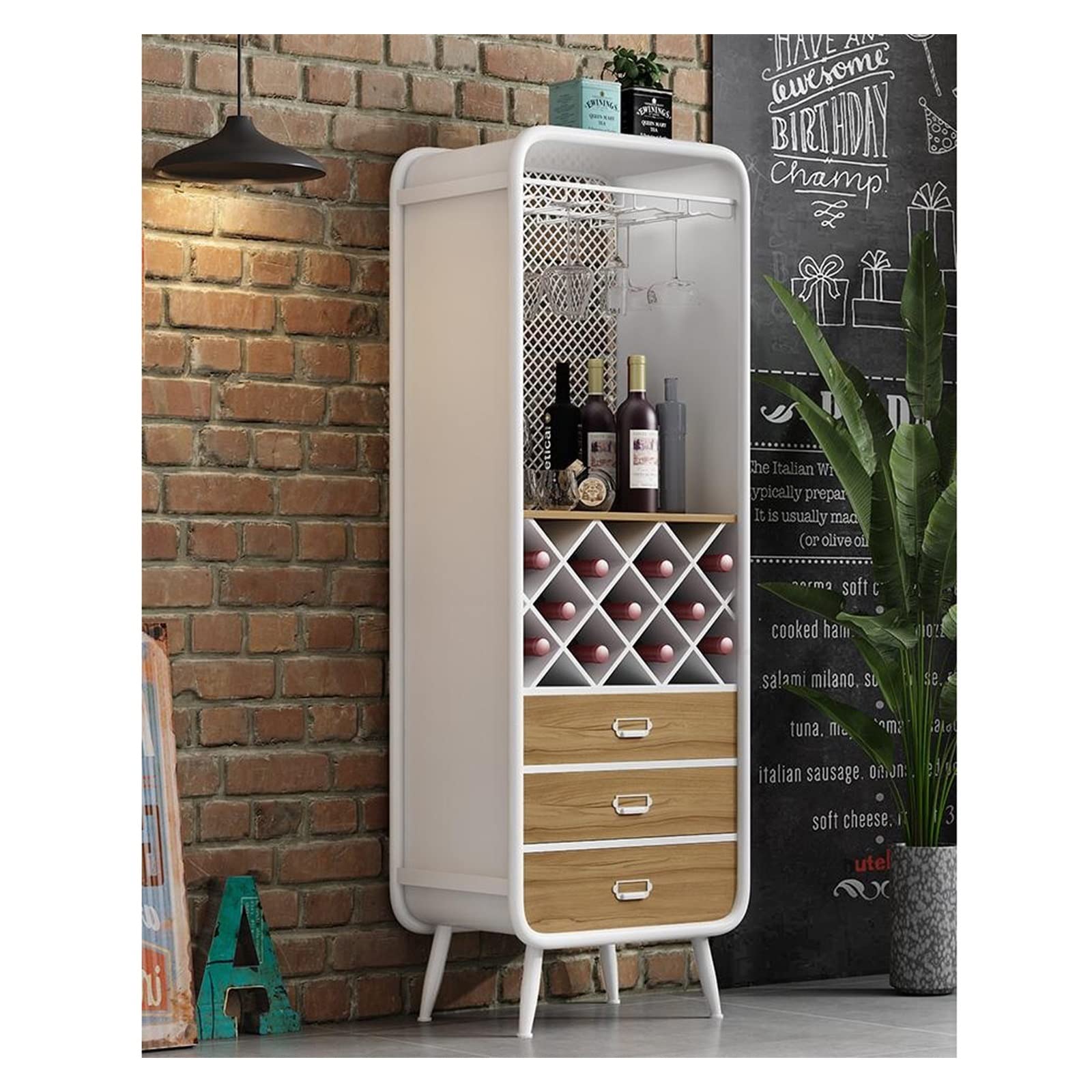 mobile liquori Armadio a liquore multifunzionale da pavimento a soffitto di vino sideboard vintage in ferro battuto in ferro battuto piccoli armadietti piccoli armadietti piccoli cantinetta vino ( Siz