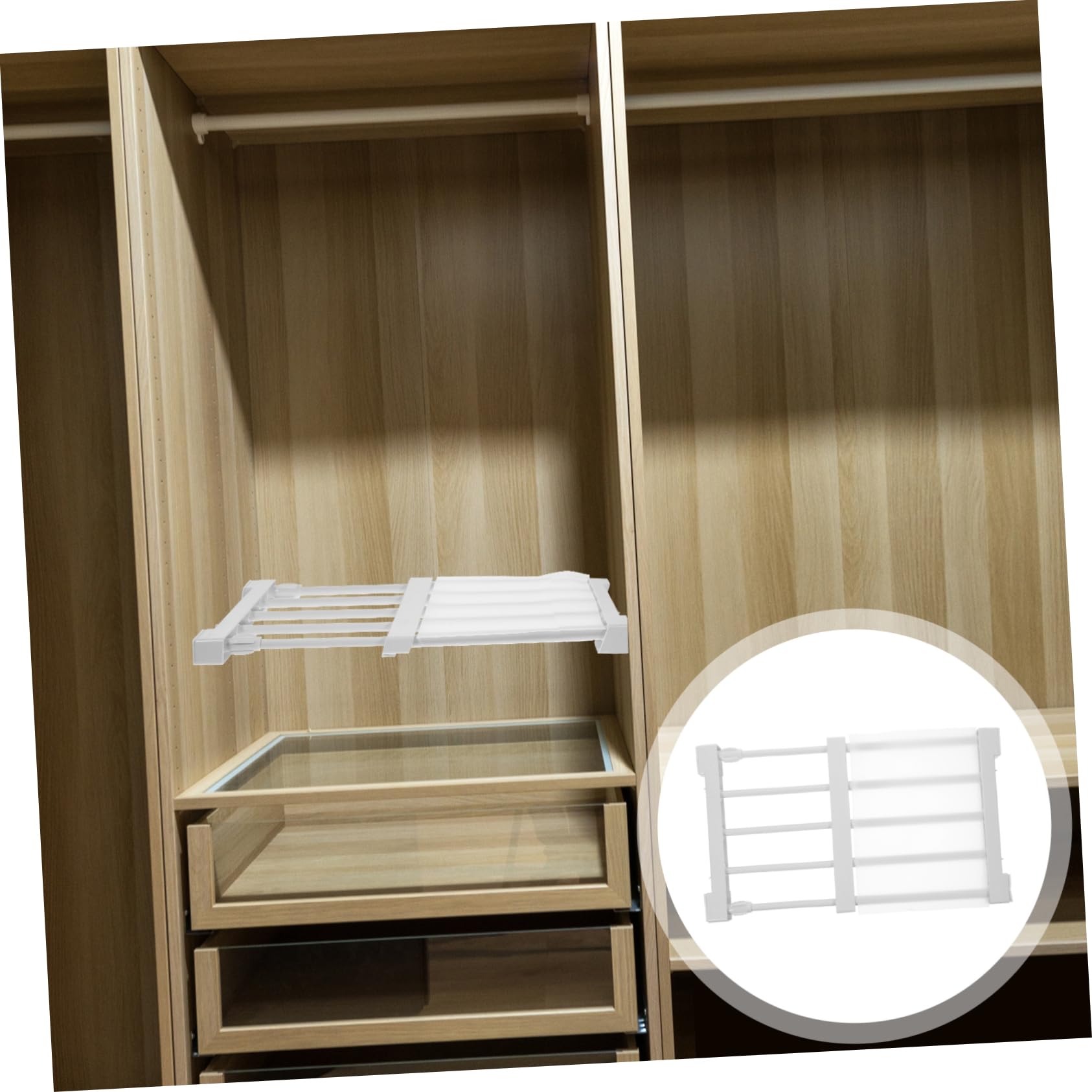 MAGICLULU Sturdy Pp Material 30-40cm White Closet Dividing Shelf Expandable Storage Partition