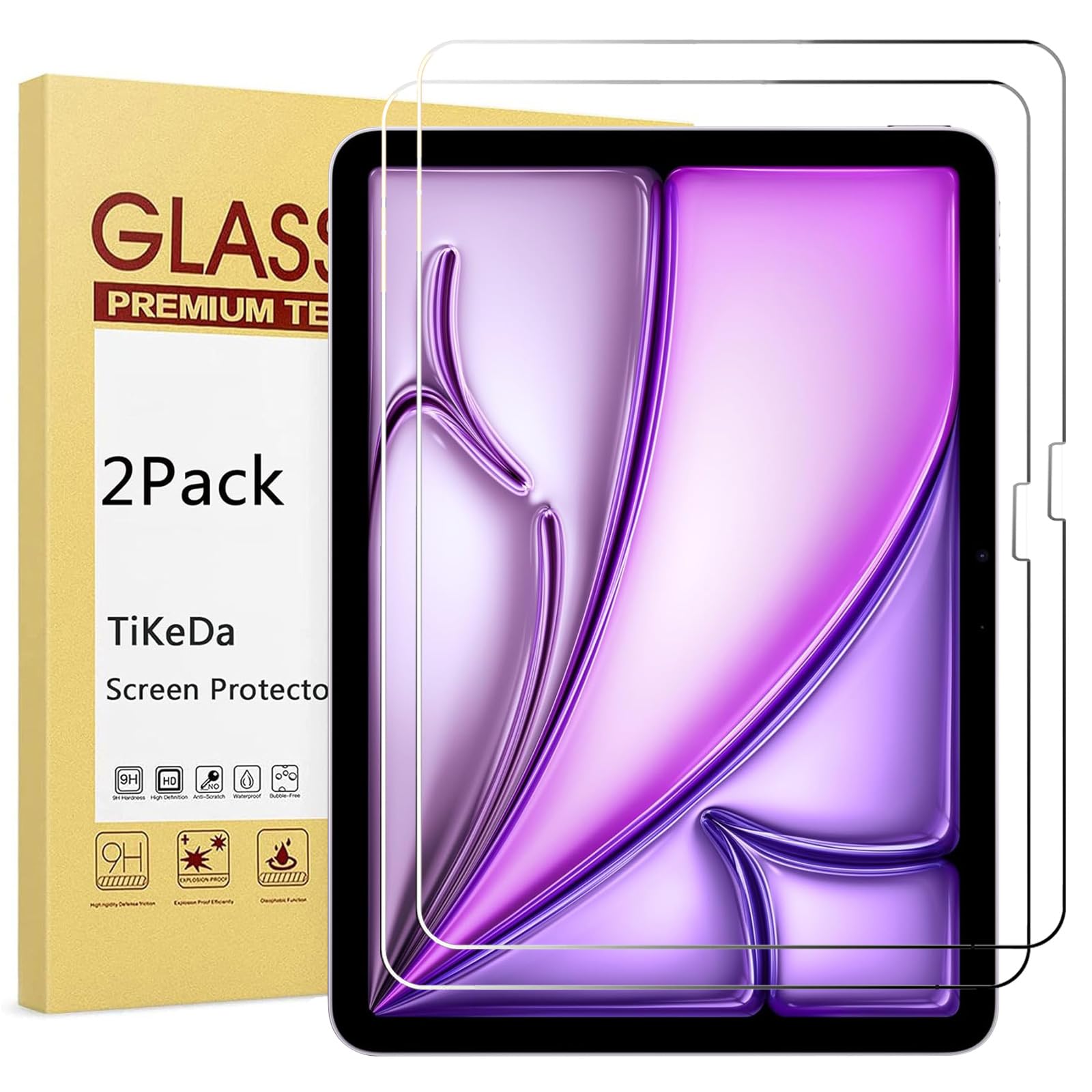 Screen Protector for iPad Air 13 Inch M3 2025 & M2 2024 (7th/6th Generation) & iPad Pro 13 Inch M4 7th Gen, Case Friendly/2 Pack Tempered Glass, Support Apple Pencil