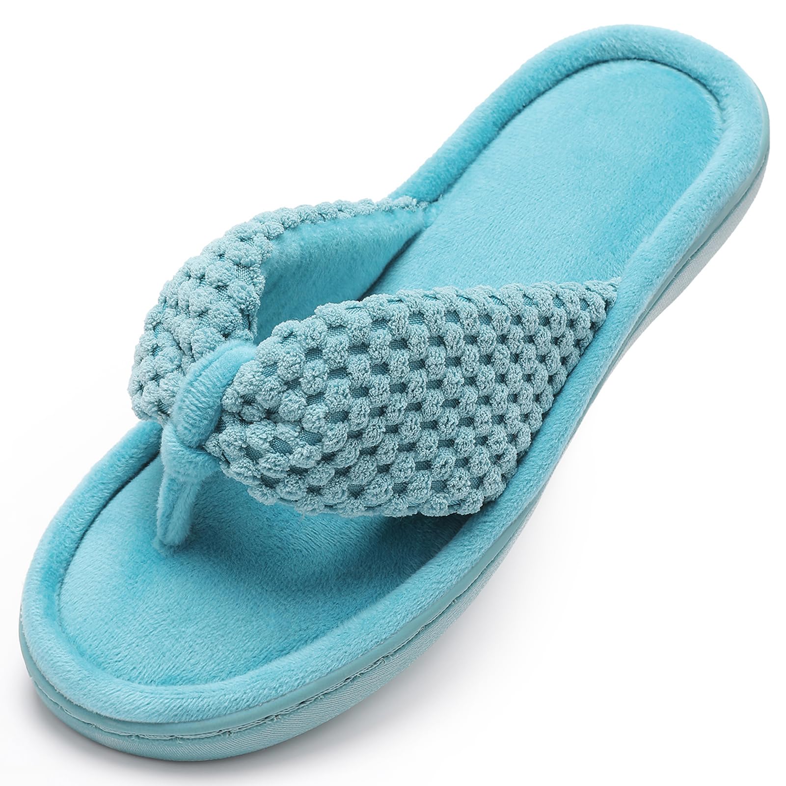 Parlovable Women's Flip Flop Slippers Memory Foam Slip on Thong Slipper, Breathable Cozy Open Toe House Shoes, Anti-Skid Rubber Sole Sandal Indoor