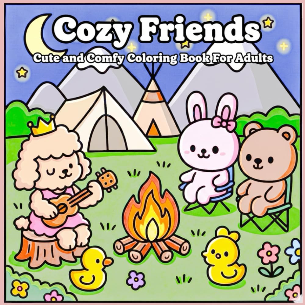 Cozy Friends: Cute and Comfy Coloring Book for Adults (cute and cozy space)