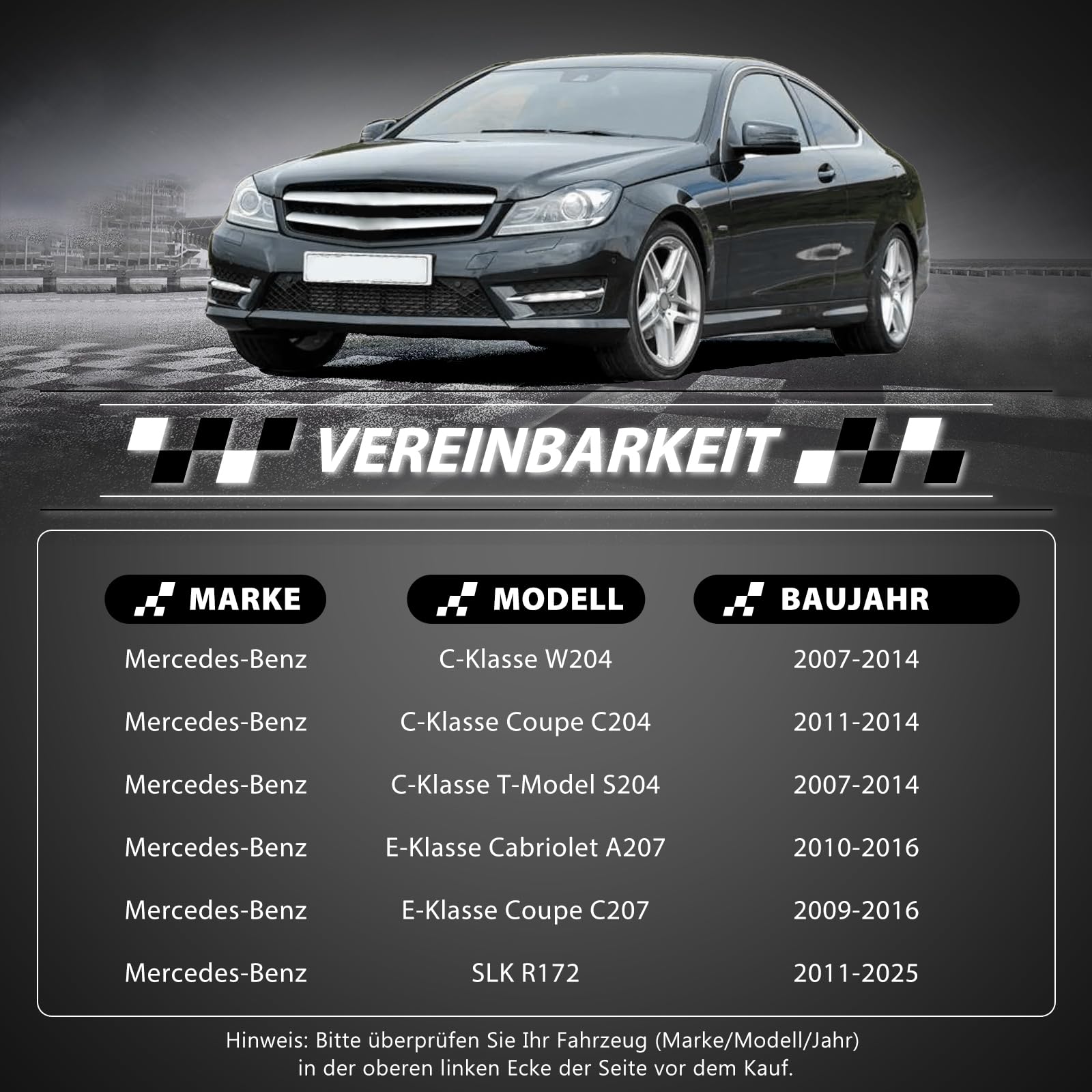 Querlenker Satz Vorne 4 Teilig Vorderachse Kompatibel mit Mercedes-Benz C-Klasse W204 S204 C204 E-Klasse A207 C207 SLK R172