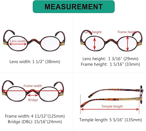 Miniatura 3 de Eyekepper Readers Spring Temple - Lentes de lectura redondos ovalados, tamaño pequeño, 1