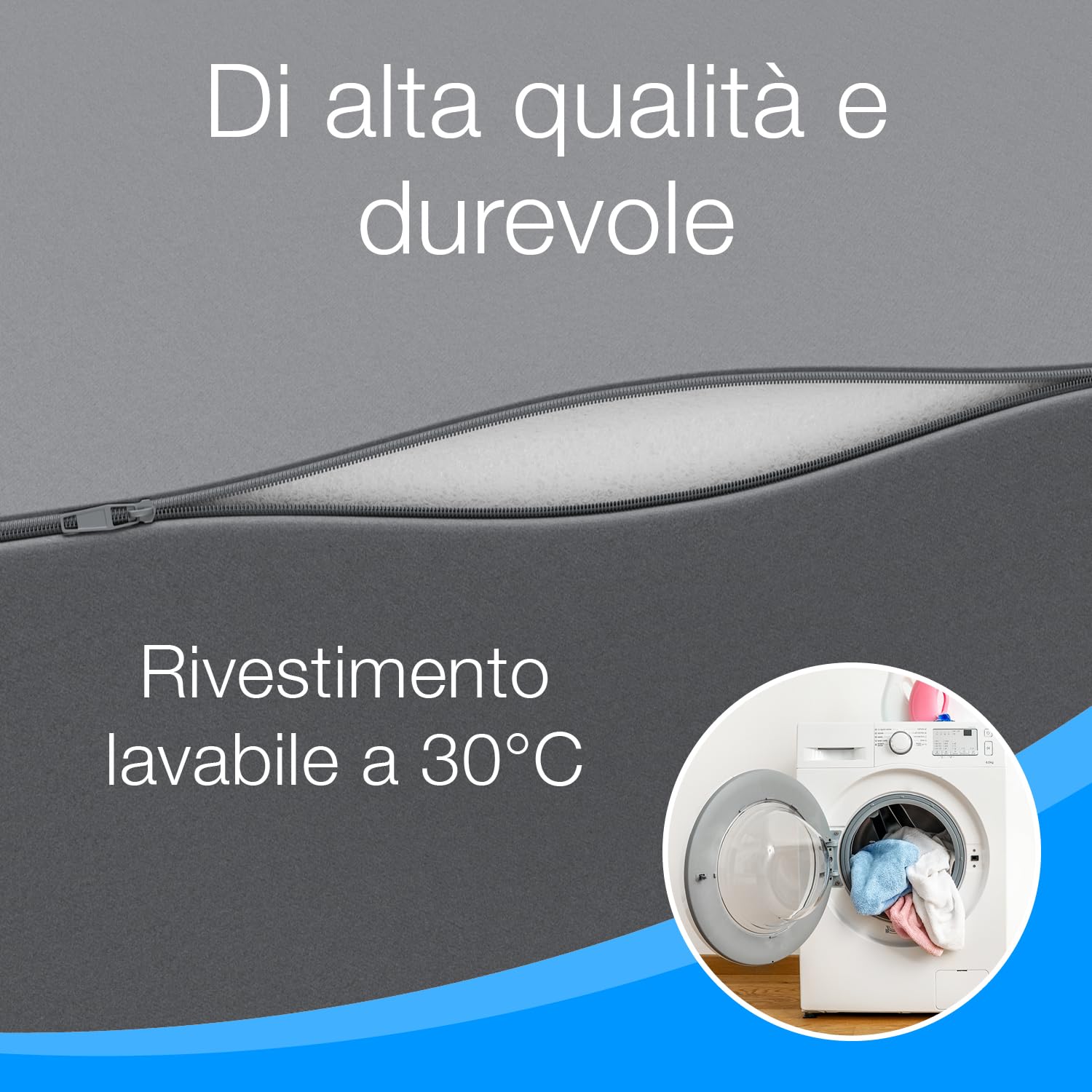 ELONEO materassino pieghevole per ospiti, materasso pieghevole a 3 parti, spugna extra spessa (15cm), lavabile, cubo a disco intervertebrale, adulti (grigio, 75 x 195 x 15 cm)