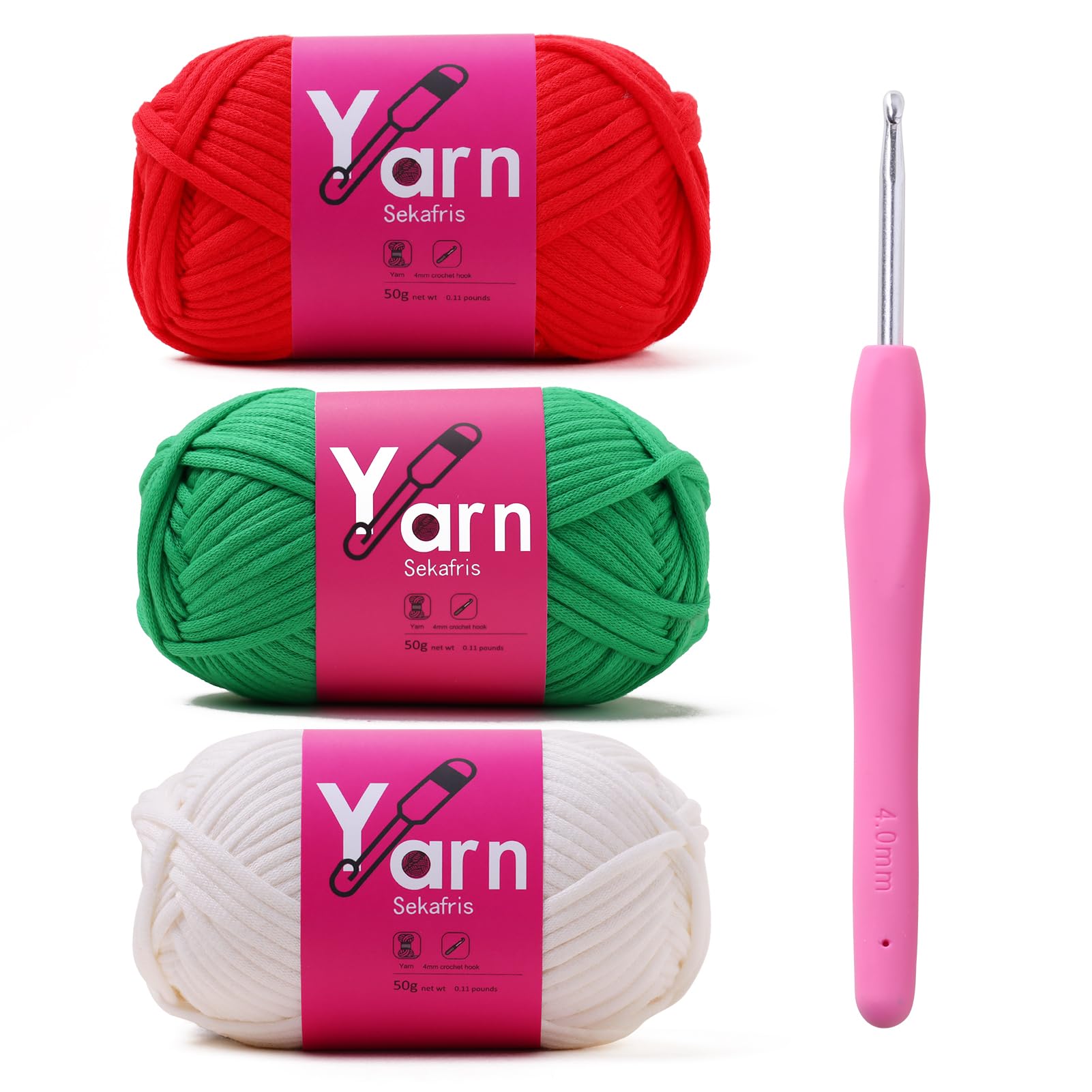 Sekafris Crochet Yarn with Cotton Yarn for Crocheting - Crochet Knitting Yarns for Beginners with Easy-to-See Stitches - Yarn for Crocheting - Chunky