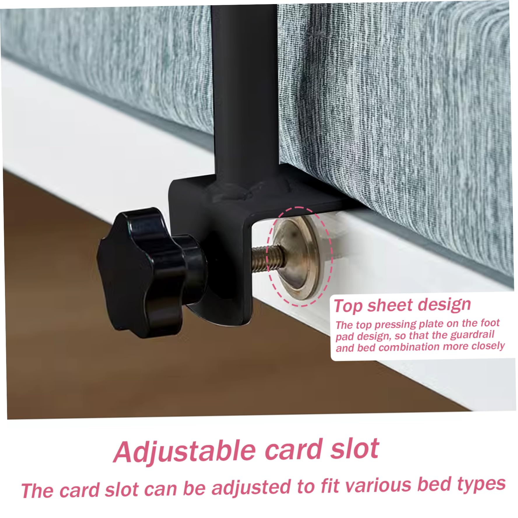 Barandillas de cama para adultos mayores Barras de seguridad ajustables para guardia de cama 18.1x11.8 pulgadas para personas mayores Prevención de caídas Soporte de cabecera para el hogar Hospi