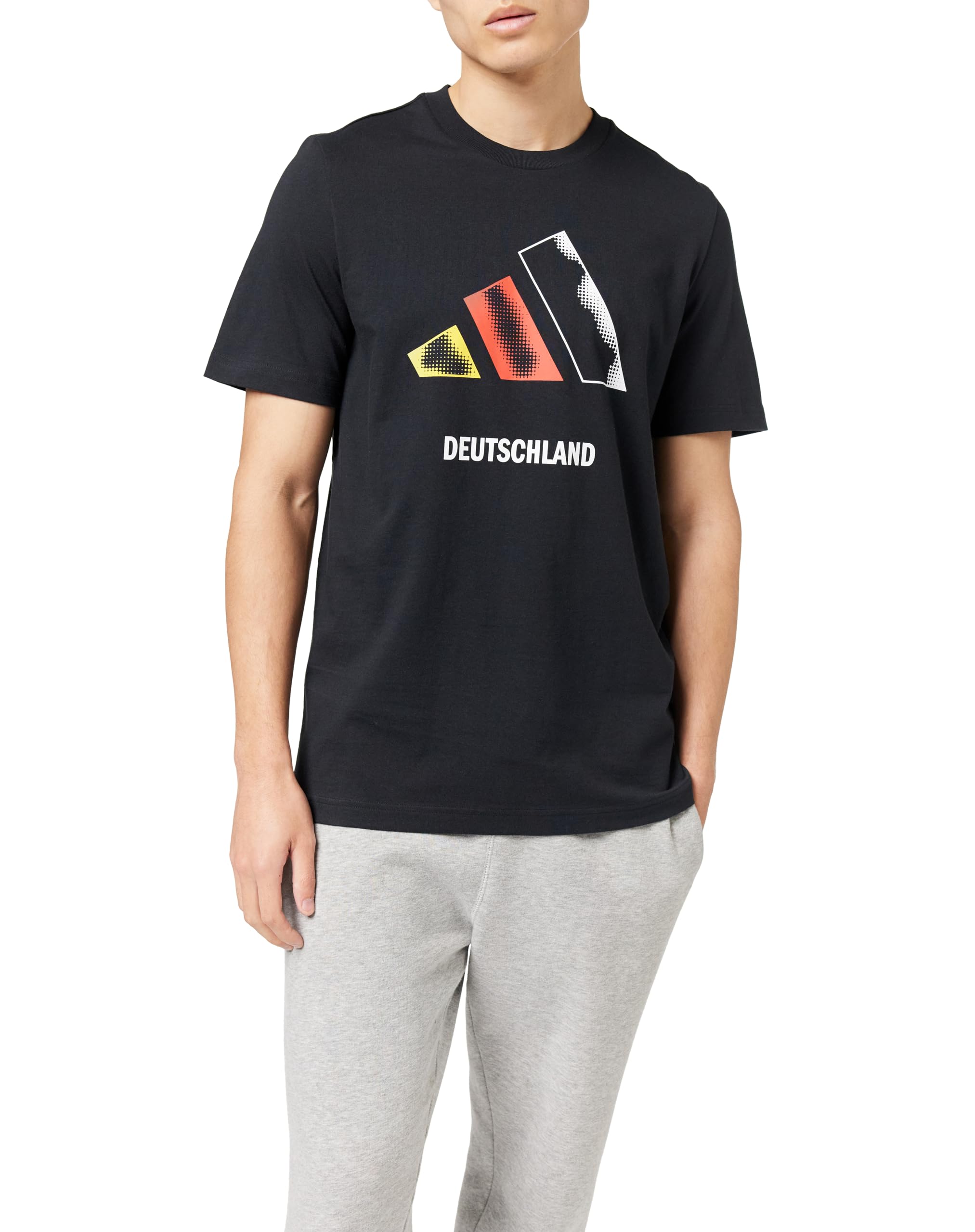 adidas Unisex Germany 3BAR Logo Graphic T-Shirt, Black, XS
