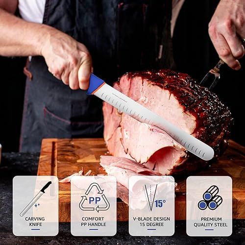 Miniatura 4 de DRAGON RIOT Cuchillo de desollar de 6 pulgadas, cuchillo de desollar carne para cortar carne, cuchillo de procesamiento de carnicero de carne de