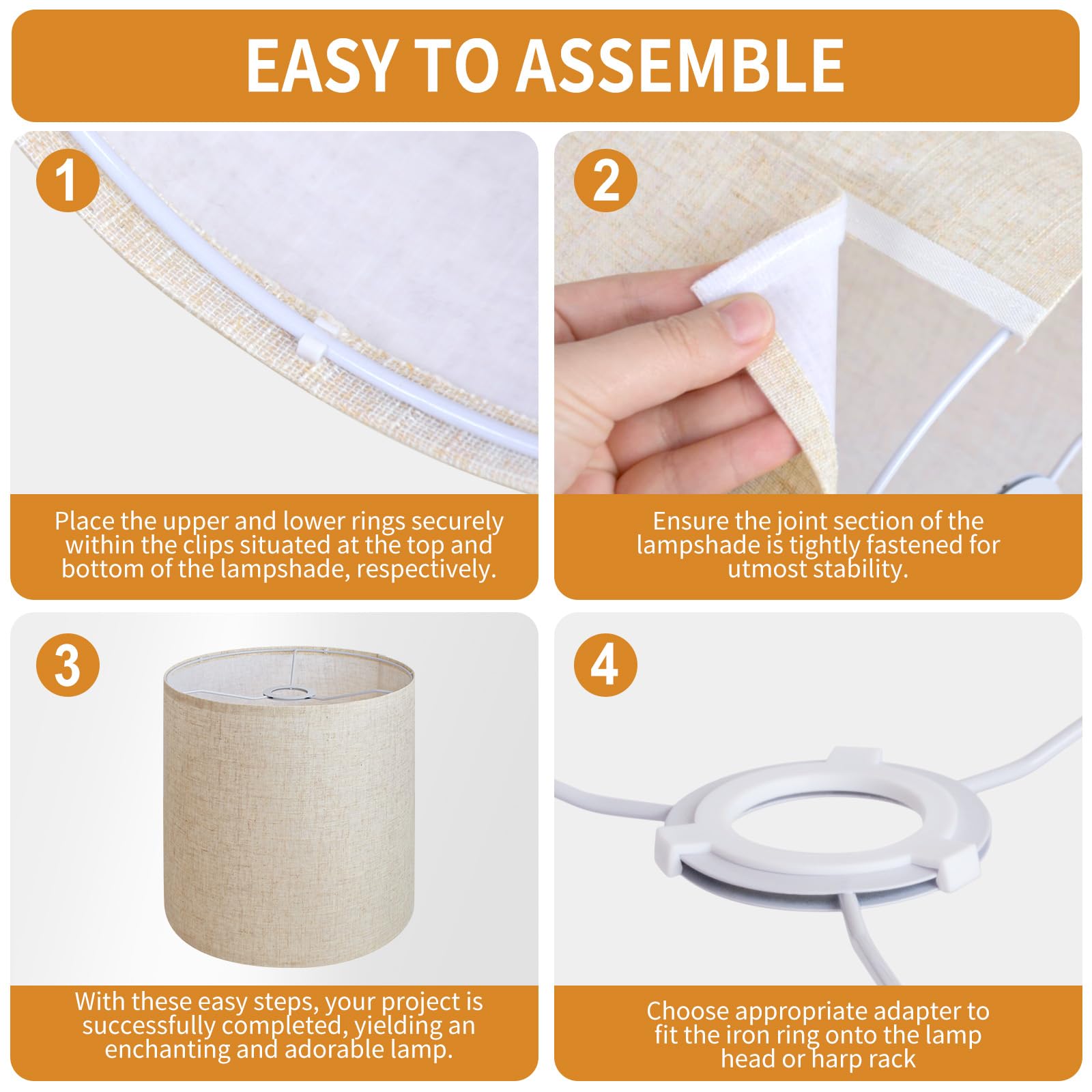 Pantalla de tambor alta de lino beige, parte superior de 11 pulgadas x 11 pulgadas inferior x 12 pulgadas de alto, pantalla de repuesto para lámparas de mesa y de pie, lámpara colgante, pantalla hecha