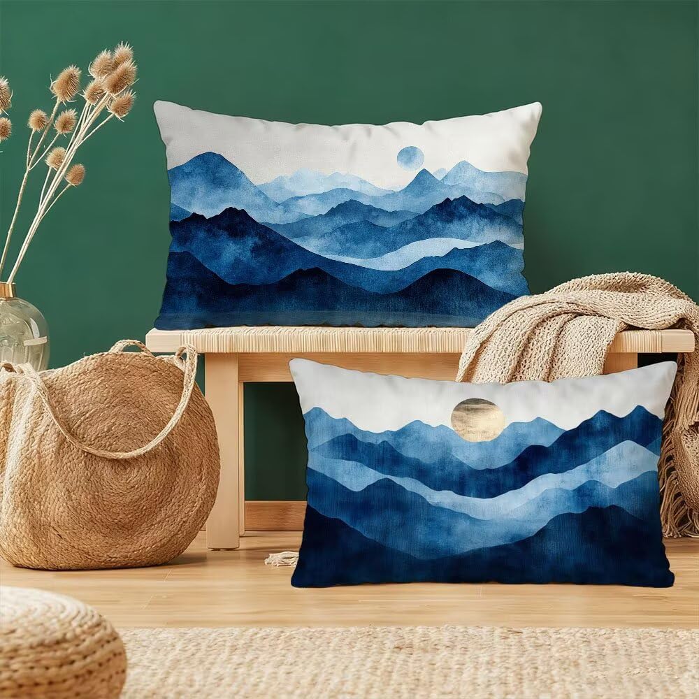 Taie oreiller 40x80cm bleu velours housse de coussin blanc rectangulaire pour lit et décoration