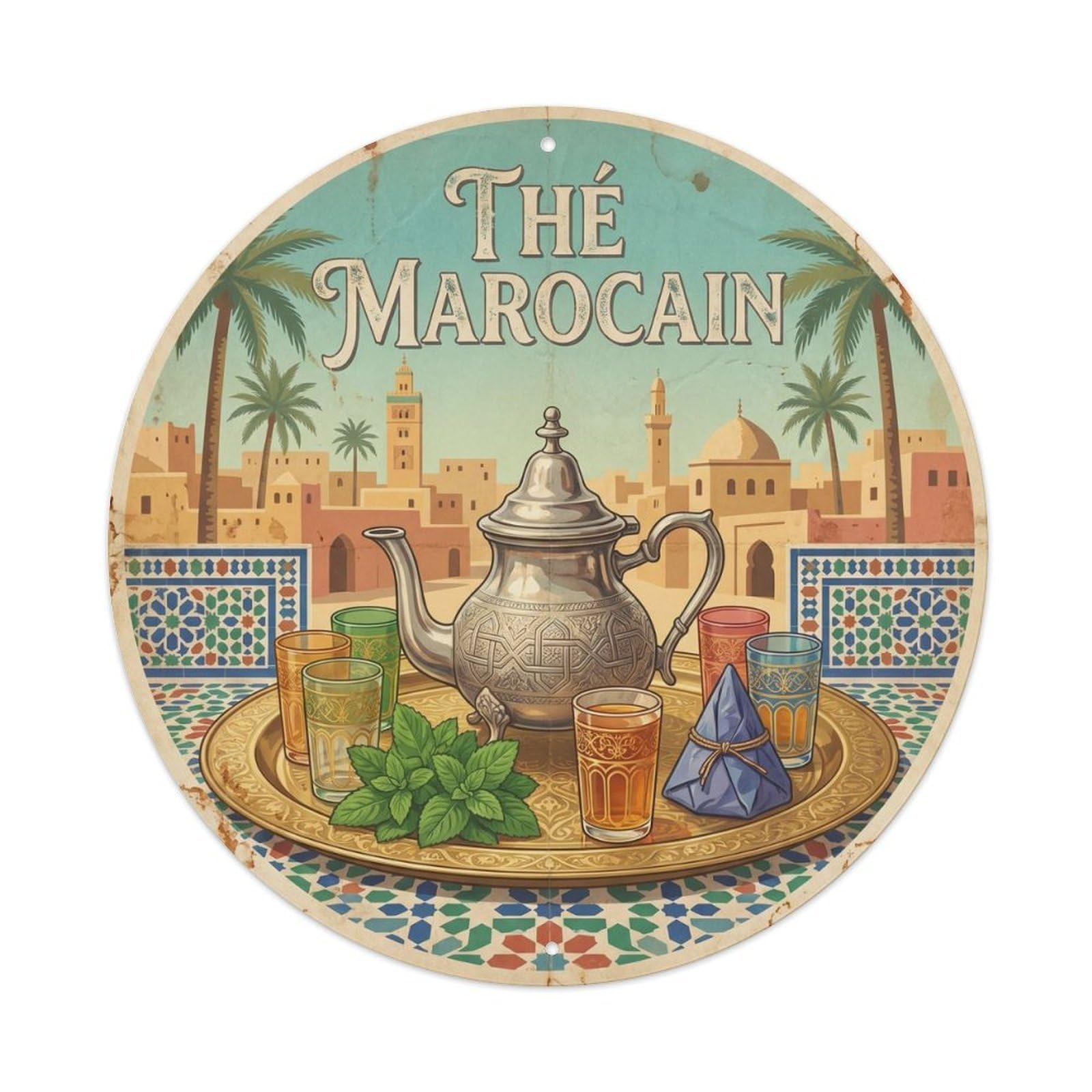 Cuisine Travel North African Tea Teahouse Brew Culture Metal Tin Sign