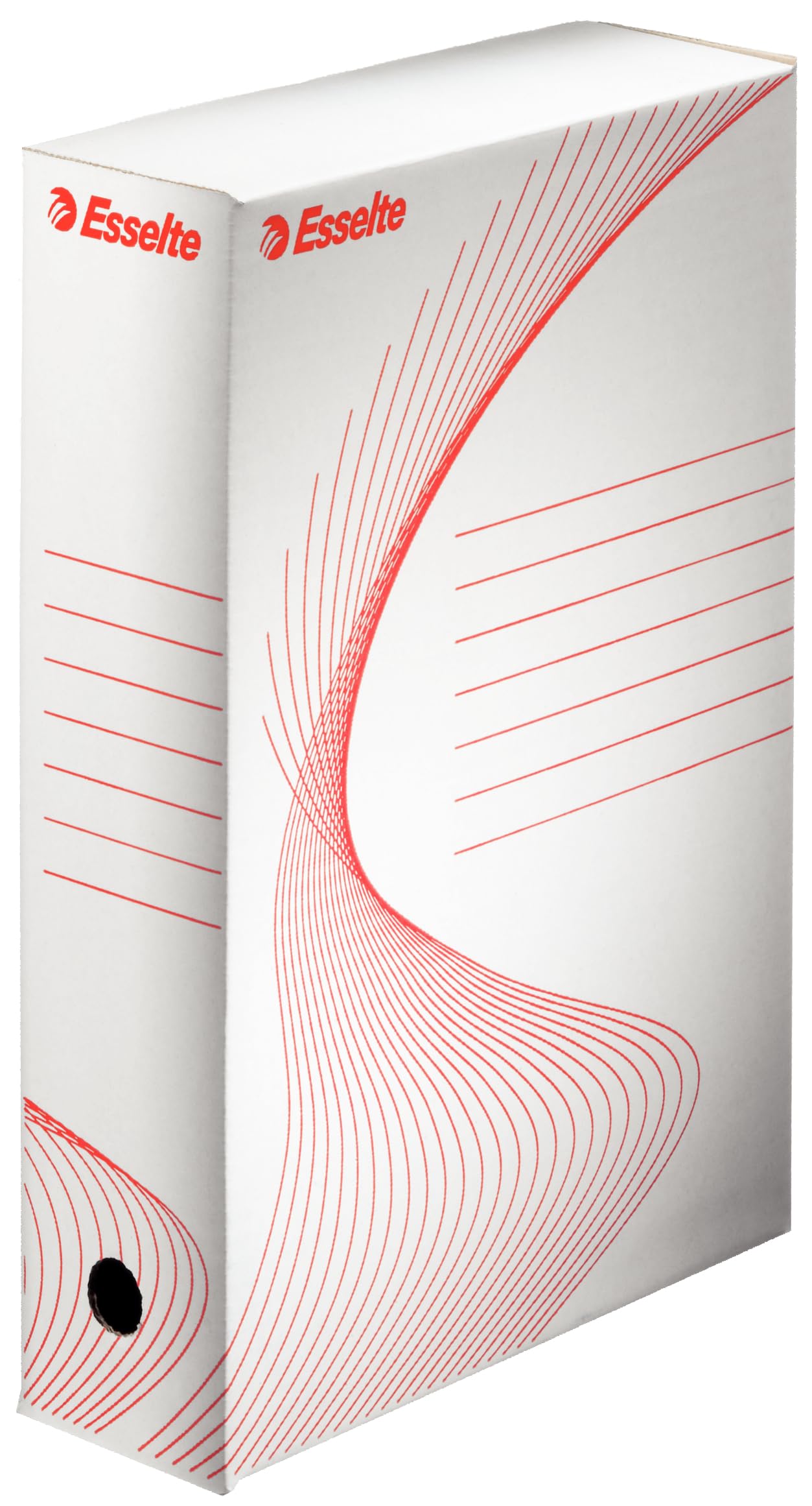 Esselte Boîte à Archive Standard, 80 mm, A4, Boîte Transfert, Carton Ondulé Sans Acide, Lot de 25, Capacité 600 Feuilles, Blanc,