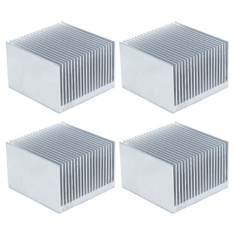 Aluminum Heat Sink 4Pcs, 60x60x39mm/2.4x2.4x1.5in | Chipset Cooler | CPU & LED & Power Componentwith Adhesive Backing