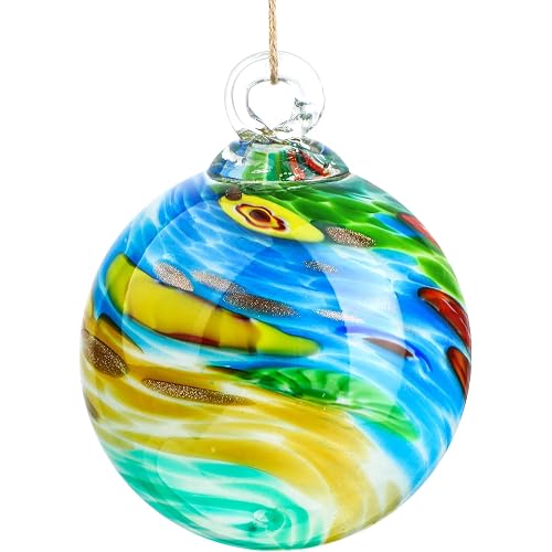 QFkris 4 Inch Blown Glass Christmas Ornaments Ball for Christmas Tree
