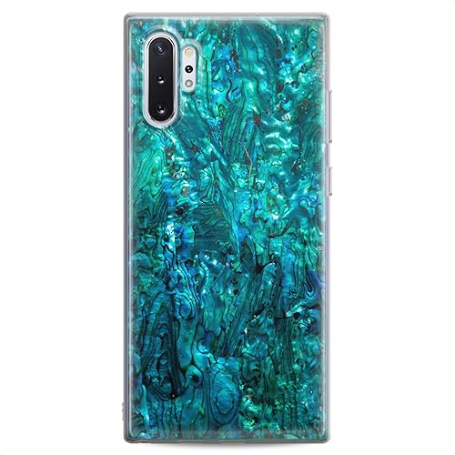 Miniatura 6 de Cavka Funda compatible con Samsung S23 S22 Plus S21 FE Ultra S20+ S10 Note 20 5G S10e S9 Concha de abulón transparente linda piedra hermosa azul