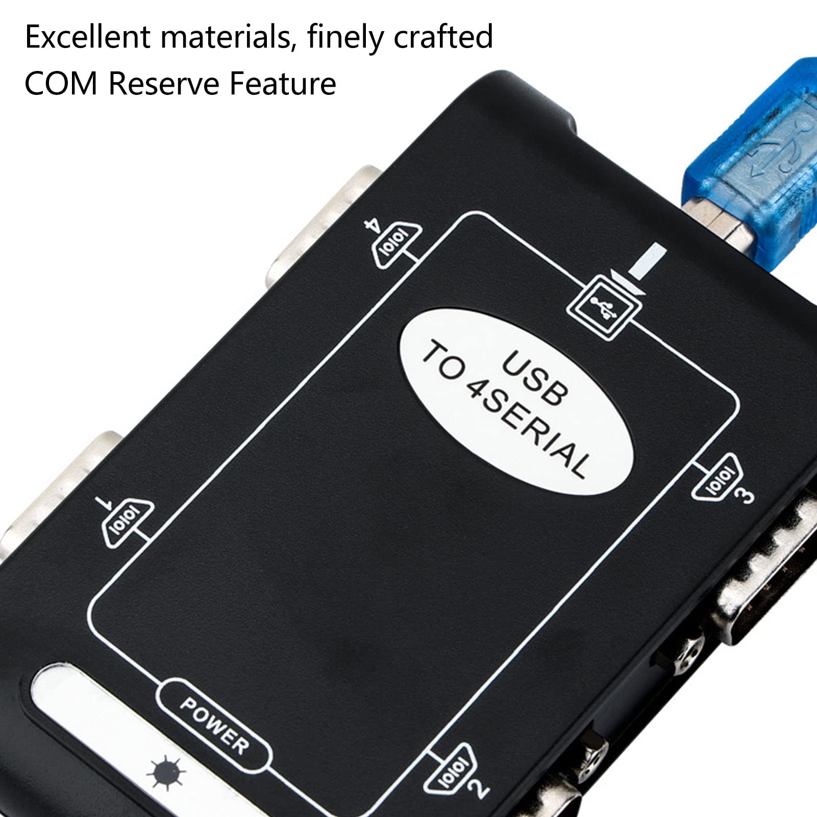 Adattatore da USB a Seriale Compatto a 4 Porte con Funzione di Riserva COM per Laptop e Stampanti ABS