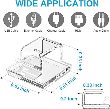 100 PCS Cable Clips, Upgraded Adhesive Cord Clips for Wires on Wall, Strong Wire Holders Cord Organizer for Cable Management, Christmas Lights, USB, Phone Charger, Cat 6, Car Dash Cam (Small, Clear)