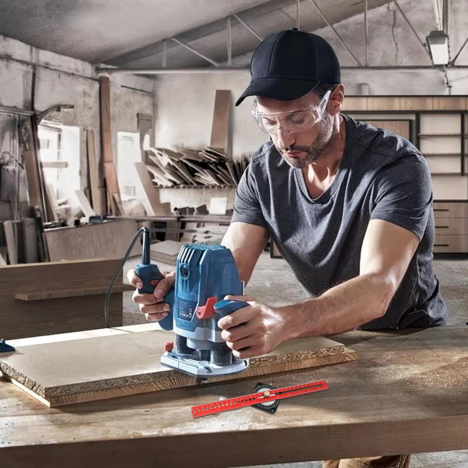 Strumento da Segnare Compasso Regolabile 360 Gradi Con Punta Scanalatrice | Strumento per Disegnare Cerchi nel Legno Per Layout Progettazione Meccanica Industria Edilizia Falegname Carpenter