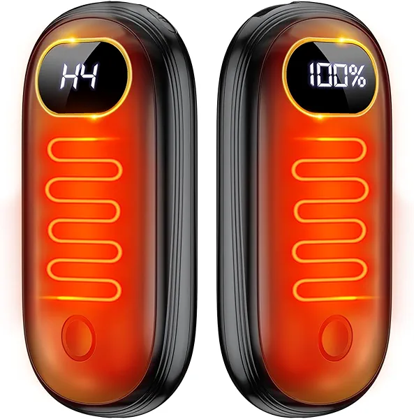 Hand Warmers Rechargeable - Electric Hand Warmers Rechargeable 2 Pack Heat Up to 131℉ with 18Hrs Warmth, Electronic Portable Pocket Heater for Golf Raynauds Camping, Gifts for Women Man