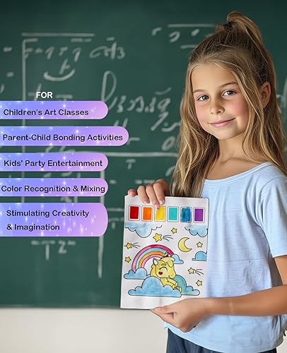 Miniatura 6 de Gibaniza Libro para colorear de pintura con agua  Libros para colorear de unicornio con pincel para edades de 4 a 8 años  Artes y manualidades para