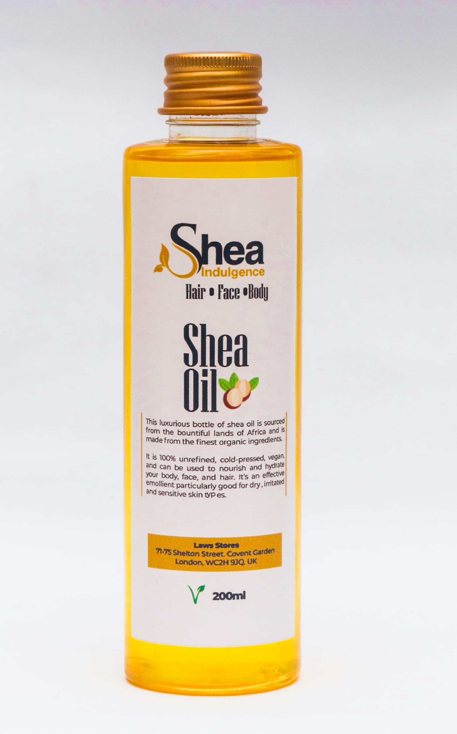Shea Indulgence Pure Shea Oil Moisturiser - Liquid Gold in a bottle. 100% Liquid Shea Oil, 200 ml (Pack of 1)