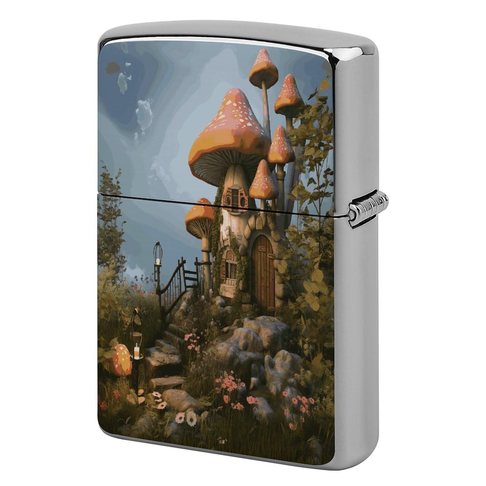 Fekiloot Style Mushroom Garden Lighter Case Cover Metal Lighter Case