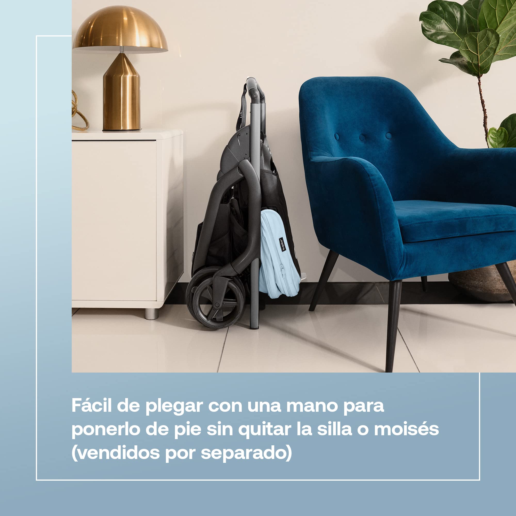 Bugaboo Dragonfly Carrito Urbano, Silla de Paseo Ligera y Compacta, Plegable con Una Sola Mano en cualquier Posición, Suspensión Completa, Cesta Inferior XL, Chasis de Grafito y Capota Grey Melange