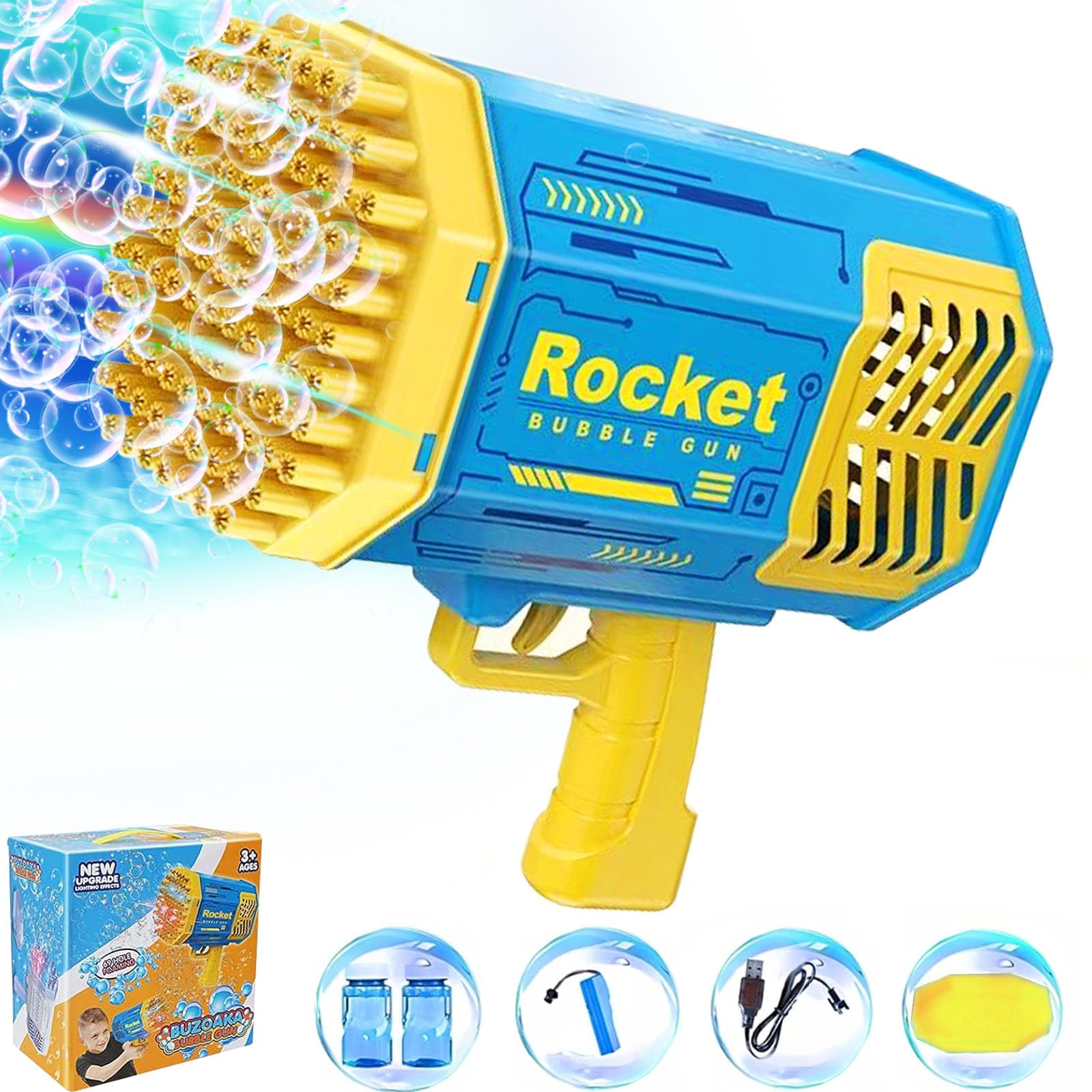 Amazon | •AIBOIKE バブルガン バブルマシンガン 69穴 カラフルな