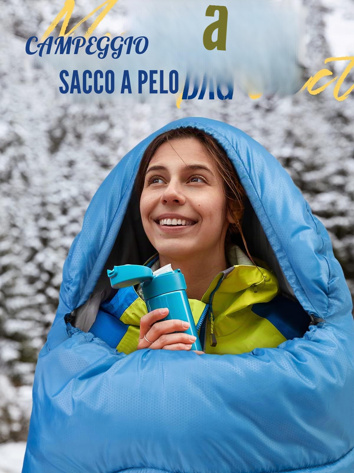 Forceatt Sacco a pelo per 4 stagioni, sacco a pelo invernale, campeggio, viaggi, festival, adatto per diverse stagioni, 2,4 kg