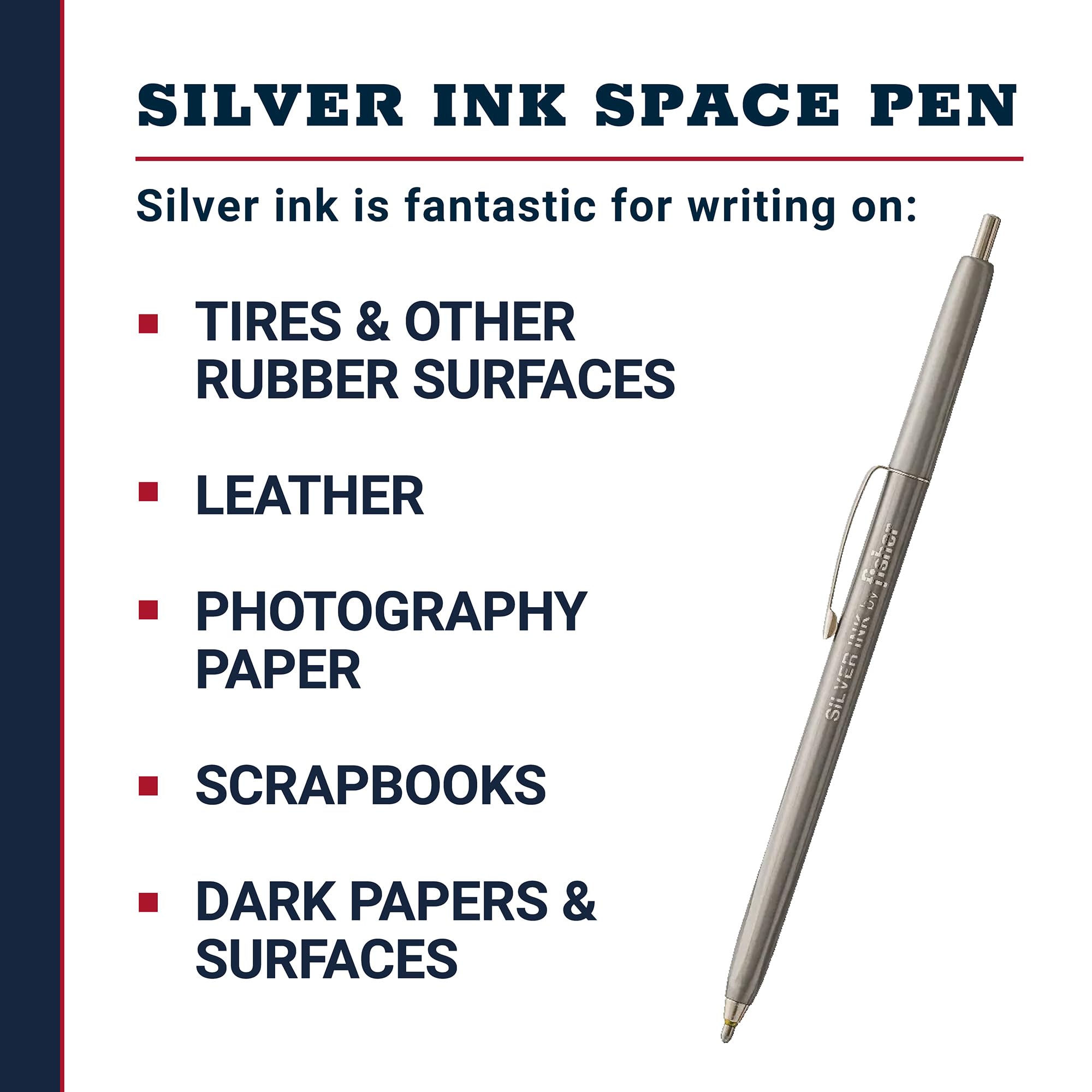 Fisher Space Pen Silver Ink Space Pen Ballpoint Bold Point Silver Metallic Ink 2 Pack — view 2