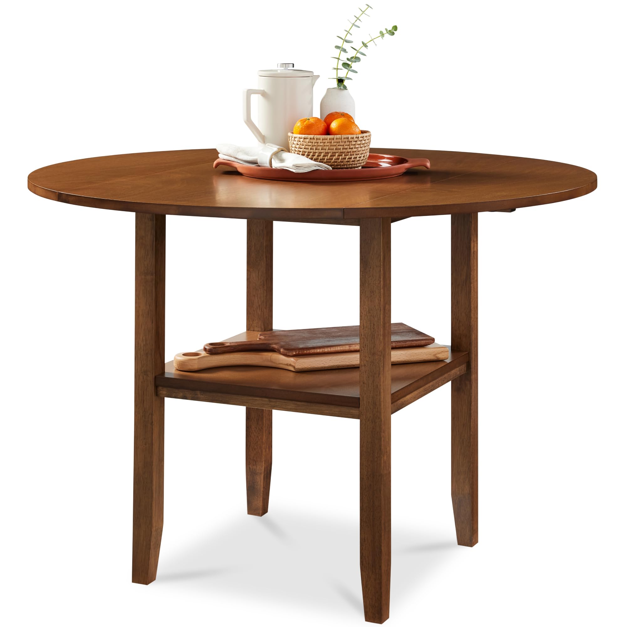 Best Choice Products 42 inch Round Drop Leaf Dining Table