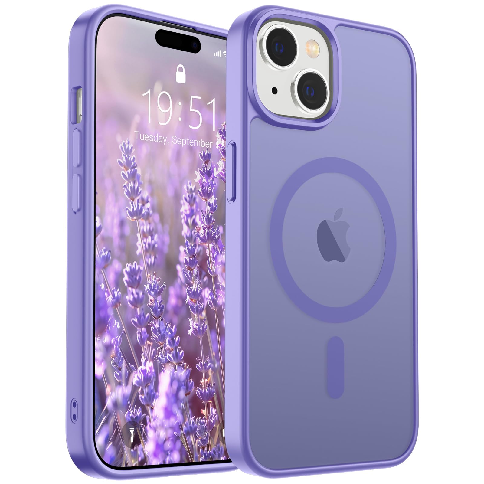 SUPFINE Magnetic for iPhone 15 Case (Compatible with MagSafe) (Military Grade Drop Protection) Slim Translucent Matte Shockproof with Anti-Fingerprint