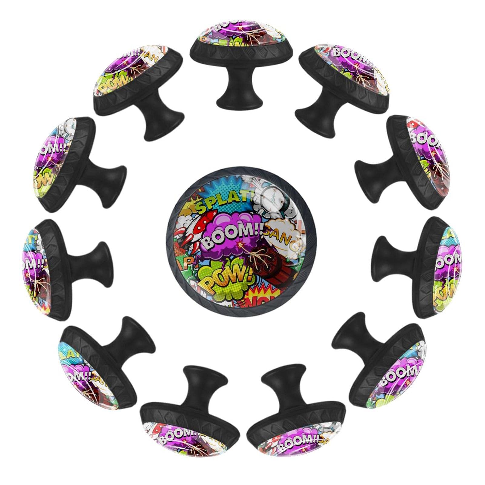 Boutons de tiroir Boom Bubble Rocket lot de 12 pièces rondes 35mm