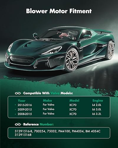 Vista 1069 de SCITOO 700188 Reemplazo del motor del ventilador HVAC con jaula de ventilador para Toyota Tacoma 2005-2015, reemplazo OE - 87103-04043, 87103-04044