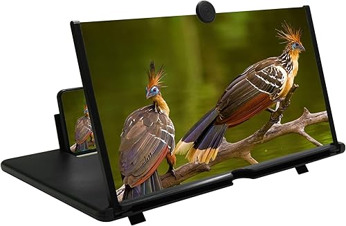 Miniatura 12 de 12" Lupa de pantalla con amplificador, Lupa 3D HD para teléfono móvil, pantalla de proyector para películas, videos y juegos. Soporte plegable