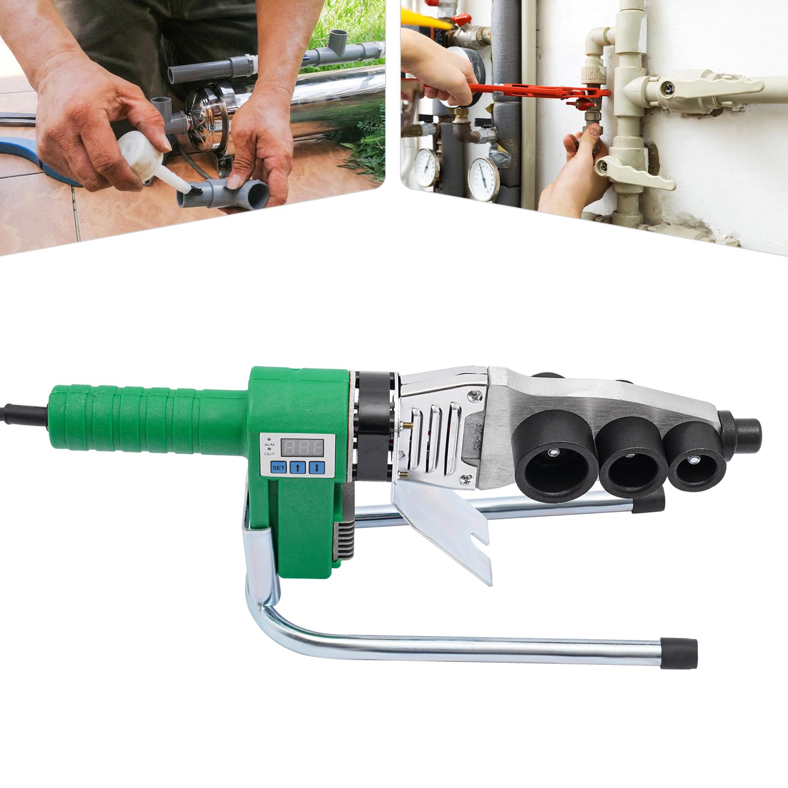 Saldatrice professionale per tubi dell'acqua, 1600 W, con indicatore LED, controllo della temperatura, saldatrice per tubi PPR/PP/PE/HDPE/PPC/PPC/tubi (20-63 mm)