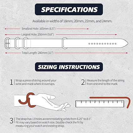 UEmoh Nato Lederarmband - Echtes Rindsleder Armband Für Uhren