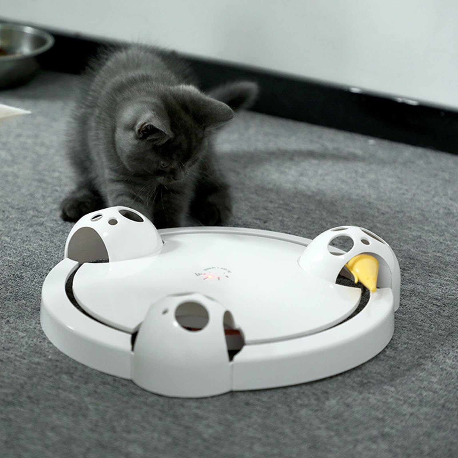 Sorandy Juguete Eléctrico Automático para Gatos, Juguete Interactivo para Mascotas, Giratorio Electrónico con Diseño Giratorio, Ideal para Gatos de Interior