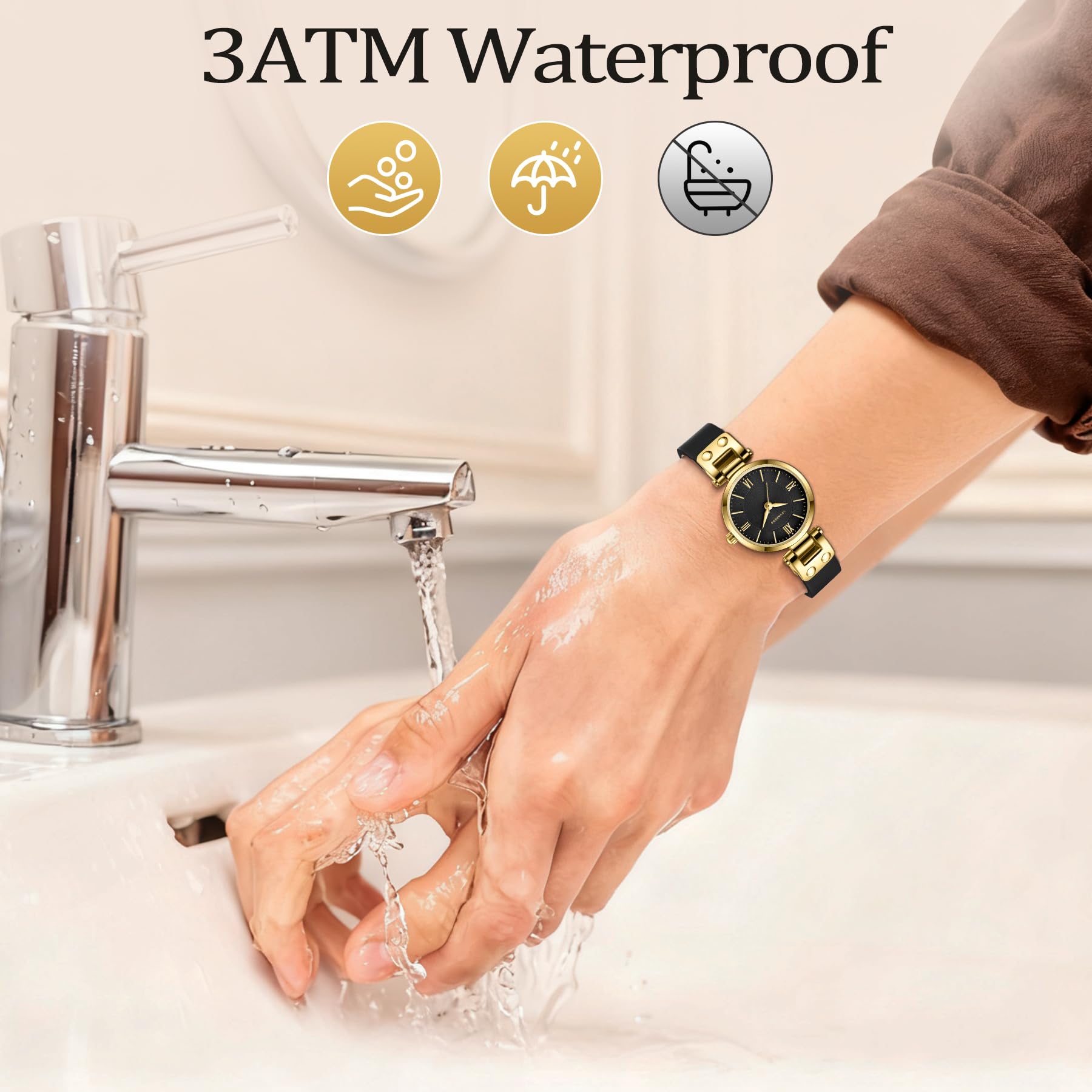BEN NEVIS Relojes para mujer, elegante, clásico, pequeño, de cuero, dorado, fácil de leer, relojes de pulsera para mujer
