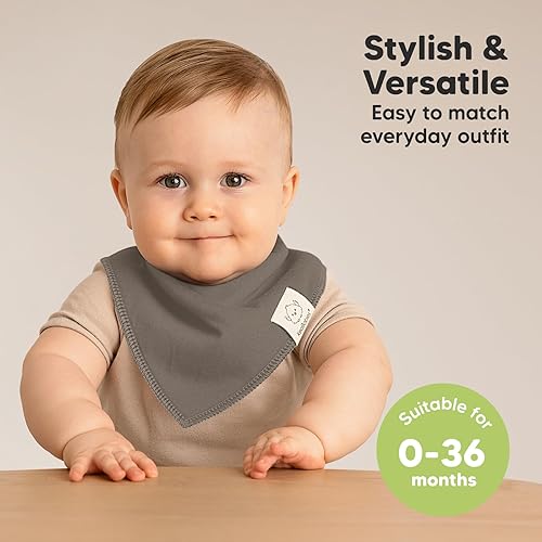 Miniatura 171 de KeaBabies 8 unidades de baberos tipo bandana orgánicos para niñas - Baberos tipo triángulo súper absorbentes para bebés que babean y están en