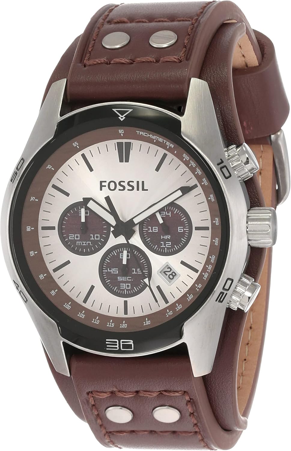 Fossil Men's Chronograph Quartz Watch with Leather Strap CH2565